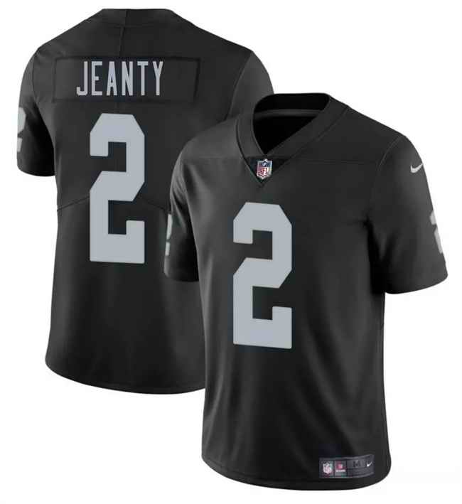 Men's Las Vegas Raiders #2 Ashton Jeanty Black 2025 Draft Vapor Untouchable Limited Stitched Football Jersey